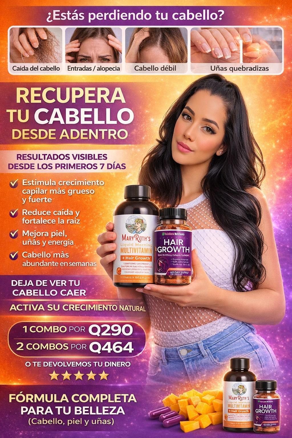 LLEVA DOS PRODUCTOS POR EL PRECIO DE UNO | MaryRuth´s + Hair Growth | Para un cabello Espectacular!